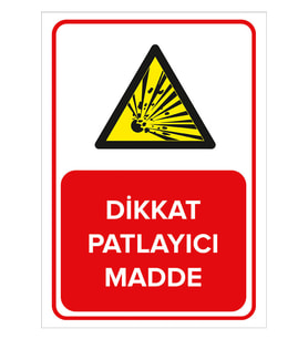 MIGNATIS - Dikkat Patlayıcı Madde Levhası - Sac Malzeme 50x70cm