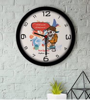 BK Gift Kişiye Özel Resim Öğretmeni Ahşap Duvar Saati-1 (Beyaz)