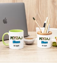 Peyzaj Mimarı Yeşil Kupa Bardak Ve Kalemlik Hediye Seti