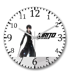 Sword Art Online Kirito Duvar Saati Bombeli Gercek Cam