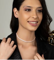Gümüş Renkli Zirkon Taşlı Abiye Günlük Tasarım Kolye (Rose)