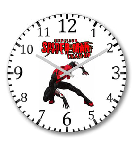 Spider Man Superior Duvar Saati Bombeli Gercek Cam