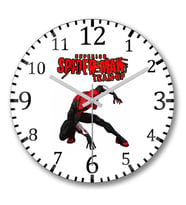 Spider Man Superior Duvar Saati Bombeli Gercek Cam
