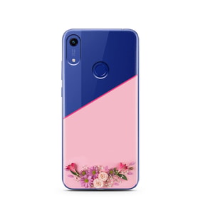 Kesik Çiçek Tasarımlı Süper Şeffaf Silikon Telefon Kılıfı Huawei Honor 8A