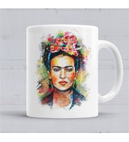 Frida Kahlo Renkli Çiçekli Kupa Bardak Porselen