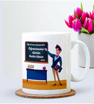 BK Gift Kişiye Özel Öğretmenler Günü 1 Temalı  Beyaz Kupa Bardak