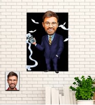 Kişiye Özel Muhasebeci Temalı Karikatür Ahşap Tablo