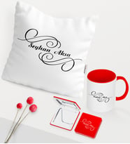 BK Gift Kişiye Özel İsimli Kırmızı Kupa Ayna Yastık Seti - 3