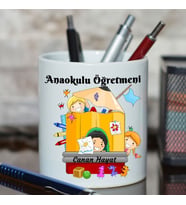Anaokulu Öğretmenine Hediye İsimli Kalemlik - Öğretmenler Günü Hediyesi