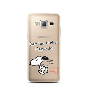 Snoopy Tasarımlı Süper Şeffaf Silikon Telefon Kılıfı Samsung J3 (2016)