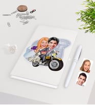 BK Gift Kişiye Özel Sevgililer Günü Temalı Evleniyoruz Karikatürlü Beyaz Defter Kalem Seti-8