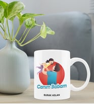 Babalar Günü Kişiye Özel Kupa Bardak - Canım Babam Kupa Tasarımı (Beyaz)