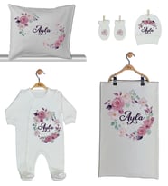 Pia Baby Gl 1914-02 İsme Özel Beşli Tulum Set