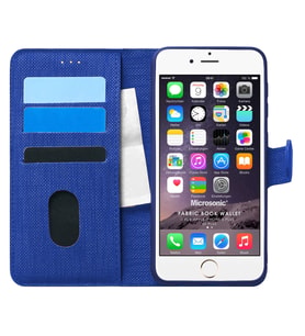 Microsonic Apple iPhone 6S Plus Kılıf Fabric Book Wallet Lacivert