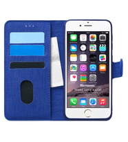 Microsonic Apple iPhone 6S Plus Kılıf Fabric Book Wallet Lacivert