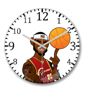 Nba Lebron James Duvar Saati Bombeli Gercek Cam