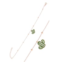 Söğütlü Silver Gümüş rose top top zincirli kaktüs bileklik