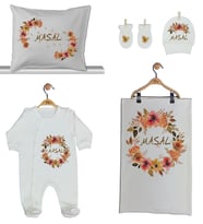 Pia Baby Gl 1929-02 İsme Özel Beşli Tulum Set
