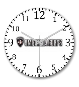 Umbrella Corps Duvar Saati Bombeli Gercek Cam