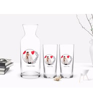 BK Gift Kişiye Özel Renkli Baskılı İsimli Fotoğraflı İkili Rakı Bardağı ve Karaf Hediye Seti-25 (Model 1)
