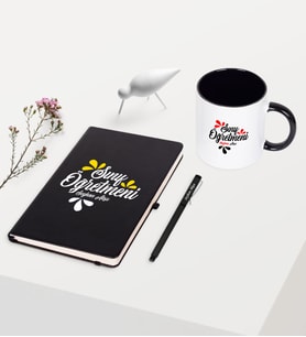 BK Gift Kişiye Özel Sınıf Öğretmeni Temalı Siyah Defter Kalem Kupa Seti - 1