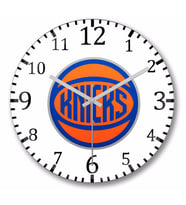 New York Knicks Logo Duvar Saati Bombeli Gercek Cam