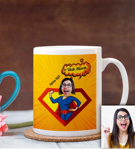 BK Gift Kişiye Özel Anneler Günü Temalı Karikatürlü Beyaz Kupa Bardak B3