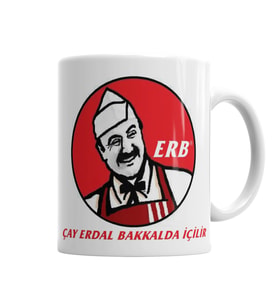 Çay Erdal Bakkalda  İçilir Erdal Bakkal Kupa Bardak Porselen
