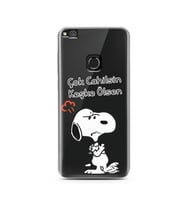Snoopy Tasarımlı Süper Şeffaf Silikon Telefon Kılıfı Huawei P9 Lite 2017 