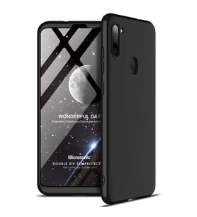 Microsonic Samsung Galaxy A11 Kılıf Double Dip 360 Protective Siyah