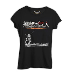 Attack on Titan  Siyah Kadın Tshirt