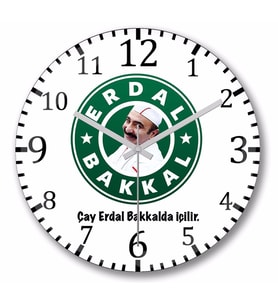 Erdal Bakkal  Duvar Saati Bombeli Gercek Cam