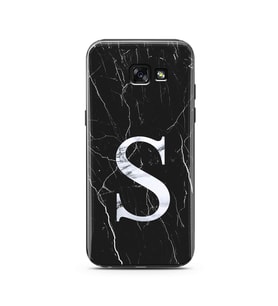 Samsung A5 (2015) Siyah Mermer Harf Tasarımlı Telefon Kılıfı S-Harfi 