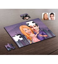 BK Gift Kişiye Özel Sevgililer Karikatürlü Ahşap Puzzle-3