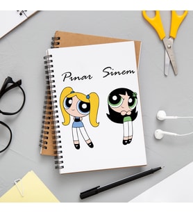 Powerpuff Girls Buttercup & Bubbles Defteri Kişiye Özel