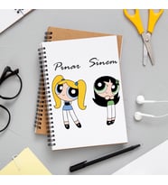 Powerpuff Girls Buttercup & Bubbles Defteri Kişiye Özel