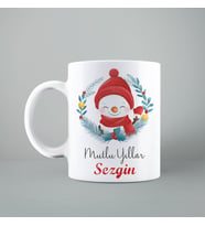 Mutlu Yıllar Kardan Adam Yılbaşı Kupası Kişiye Özel