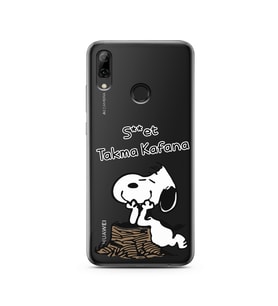 Snoopy Tasarımlı Süper Şeffaf Silikon Telefon Kılıfı Huawei PSmart 2019