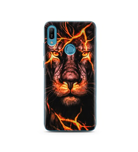 Aslan Neon Tasarım Süper Şeffaf Silikon Telefon Kılıfı Huawei Y6 (Prime) 2019