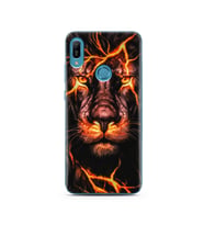 Aslan Neon Tasarım Süper Şeffaf Silikon Telefon Kılıfı Huawei Y6 (Prime) 2019