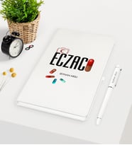 BK Gift Kişiye Özel Eczacı Beyaz Defter Kalem Seti - 3