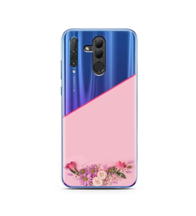 Kesik Çiçek Tasarımlı Süper Şeffaf Silikon Telefon Kılıfı Huawei Honor 20 Lite