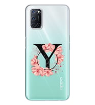 Pembe Çiçekli Harf Tasarım Süper Şeffaf Silikon Telefon Kılıfı Oppo A52-A72 Y-Ha