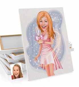 BK Gift Kişiye Özel Bayan Karikatürlü Kanvas Tablo 50x70cm-41
