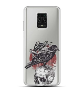 Kılıfland Xiaomi Redmi 9S Kılıf Silikon Resimli Kapak Crow Skulls Stok 1084