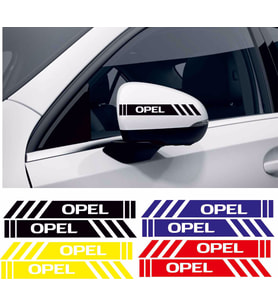 Opel Corsa ayna sticker etiket şerit - spor tuning görünüm 1pakette 4 renk