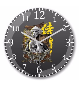 Samurai Stormtrooper Duvar Saati Bombeli Gercek Cam
