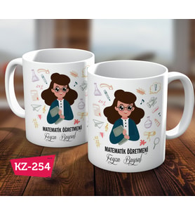 Kişiye Özel İsimli Matematik Öğretmeni Meslek Hediye Kupa Bardak