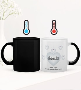 BK Gift Kişiye Özel Sevgili İsim Anlamı Sihirli Cam Kupa Bardak - 3