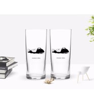 BK Gift Kişiye Özel Renkli Baskılı Bursa Tasarımlı Turistik İkili Rakı Bardağı Seti-3 (Beyaz)